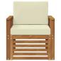 Preview: Outdoor-Sofa Massives Akazienholz und Polyester Natur