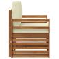 Preview: Outdoor-Sofagarnitur Natur und Creme Massivholz Akazie