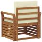 Preview: Outdoor-Sofagarnitur Natur und Creme Massivholz Akazie