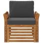 Preview: Outdoor-Sofa Massives Akazienholz und Polyester Natur