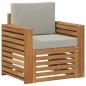 Preview: Outdoor-Sofa Massives Akazienholz und Polyester Natur