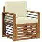 Preview: Outdoor-Sofa Massives Akazienholz und Polyester Natur