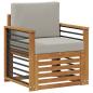 Preview: Outdoor-Sofa Massives Akazienholz und Polyester Natur