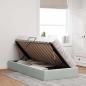 Preview: Ottoman Bettgestell mit Speicher Hellgrau 90 x 190 cm Samt