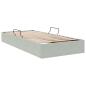Preview: Ottoman Bettgestell mit Speicher Hellgrau 90 x 190 cm Samt