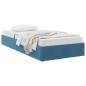 Preview: Ottoman Bettgestell mit Speicher Dunkelblau 90 x 190 cm Samt
