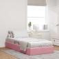 Preview: ARDEBO.de - Ottoman Bettgestell mit Speicher Rosa 90 x 200 cm Samt