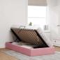Preview: Ottoman Bettgestell mit Speicher Rosa 90 x 200 cm Samt