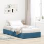 Preview: ARDEBO.de - Ottoman Bettgestell mit Speicher Dunkelblau 100 x 200 cm Samt