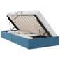 Preview: Ottoman Bettgestell mit Speicher Dunkelblau 100 x 200 cm Samt