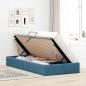 Preview: Ottoman Bettgestell mit Speicher Dunkelblau 100 x 200 cm Samt