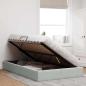 Preview: Ottoman Bettgestell mit Speicher Hellgrau 120 x 200 cm Samt