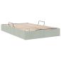 Preview: Ottoman Bettgestell mit Speicher Hellgrau 120 x 200 cm Samt
