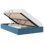 Preview: Ottoman Bettgestell mit Speicher Dunkelblau 120 x 200 cm Samt