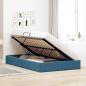 Preview: Ottoman Bettgestell mit Speicher Dunkelblau 120 x 200 cm Samt