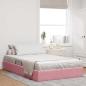 Preview: ARDEBO.de - Ottoman Bettgestell mit Speicher Rosa 120 x 200 cm Samt