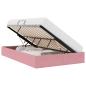 Preview: Ottoman Bettgestell mit Speicher Rosa 120 x 200 cm Samt
