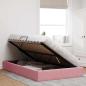 Preview: Ottoman Bettgestell mit Speicher Rosa 120 x 200 cm Samt