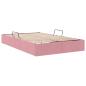 Preview: Ottoman Bettgestell mit Speicher Rosa 120 x 200 cm Samt
