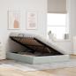 Preview: Ottoman Bettgestell mit Speicher Hellgrau 140 x 200 cm Samt