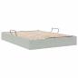 Preview: Ottoman Bettgestell mit Speicher Hellgrau 140 x 200 cm Samt
