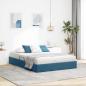 Preview: ARDEBO.de - Ottoman Bettgestell mit Speicher Dunkelblau 140 x 200 cm Samt