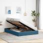 Preview: Ottoman Bettgestell mit Speicher Dunkelblau 140 x 200 cm Samt