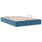 Preview: Ottoman Bettgestell mit Speicher Dunkelblau 140 x 200 cm Samt