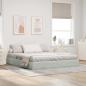 Preview: ARDEBO.de - Ottoman Bettgestell mit Speicher Hellgrau 160 x 200 cm Samt