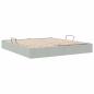 Preview: Ottoman Bettgestell mit Speicher Hellgrau 160 x 200 cm Samt