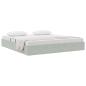 Preview: Ottoman Bettgestell mit Speicher Hellgrau 180 x 200 cm Samt