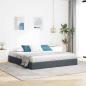 Preview: ARDEBO.de - Ottoman Bettgestell mit Speicher Dunkelgrau 180 x 200 cm Samt
