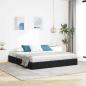 Preview: ARDEBO.de - Ottoman Bettgestell mit Speicher Schwarz 180 x 200 cm Samt