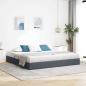 Preview: ARDEBO.de - Ottoman Bettgestell mit Speicher Dunkelgrau 200 x 200 cm Samt