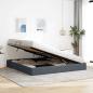 Preview: Ottoman Bettgestell mit Speicher Dunkelgrau 200 x 200 cm Samt