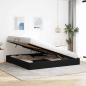 Preview: Ottoman Bettgestell mit Speicher Schwarz 200 x 200 cm Samt