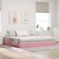 Preview: ARDEBO.de - Ottoman Bettgestell mit Speicher Rosa 200 x 200 cm Samt