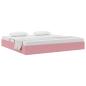 Preview: Ottoman Bettgestell mit Speicher Rosa 200 x 200 cm Samt