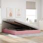 Preview: Ottoman Bettgestell mit Speicher Rosa 200 x 200 cm Samt
