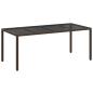 Preview: Gartentisch Braun Poly-Rattan
