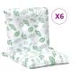 Preview: Outdoor-Kissen 6 stk. Stoff Feines Blattmuster 100 x 50 x 7 cm
