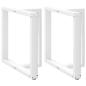 Preview: ARDEBO.de - Esstischbeine T-Form 2 Stk. Weiß 70x35x(72-73) cm Stahl