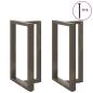 Preview: ARDEBO.de - Bartischbeine T-Form 2 Stk. Naturstahl 60x35x(90-91) cm Stahl
