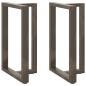Preview: Bartischbeine T-Form 2 Stk. Naturstahl 60x35x(90-91) cm Stahl