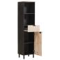 Preview: Badezimmerschrank mit Regal Schwarz und Weiß 38 x 33 x 160 cm