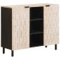 Preview: ARDEBO.de - Sideboard mit Regal Weiße gewaschene Oberfläche 90 x 33 x 75 cm