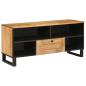 Preview: ARDEBO.de - TV-Schränk mit Regal Braun 100 x 33 x 46 cm Massivholz Mango