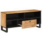 Preview: TV-Schränk mit Regal Braun 100 x 33 x 46 cm Massivholz Mango