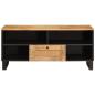 Preview: TV-Schränk mit Regal Braun 100 x 33 x 46 cm Massivholz Mango