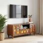 Preview: ARDEBO.de - TV-Schränk mit Tür Walnuss 105 x 33 x 46 cm Massivholz Mango